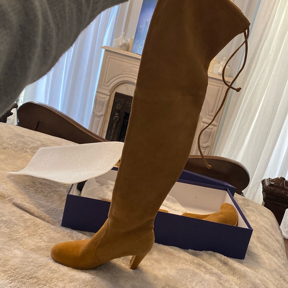 Stuart Weitzman Highland over the knee suede boots camel suede size 8 brand new